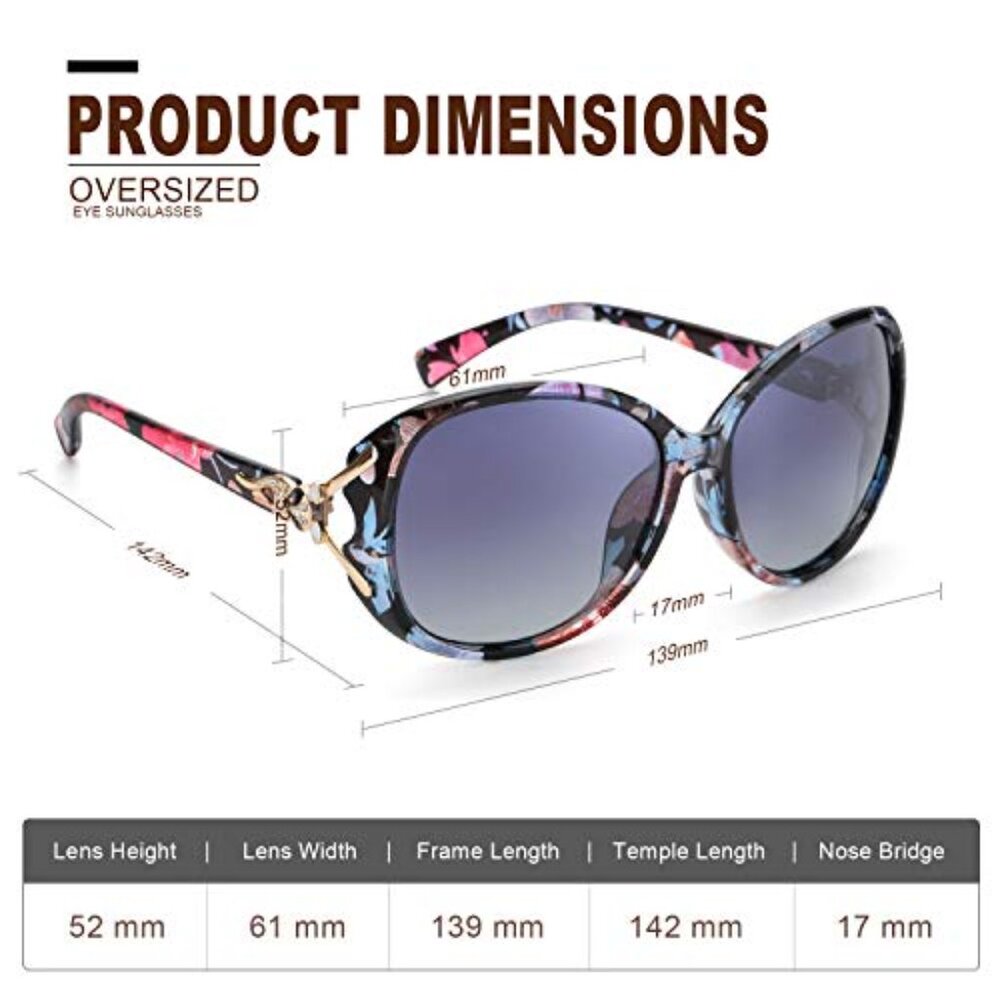 Oversized Polarized Sunglasses UV400 Protection Retro Style - Picture 7 of 8
